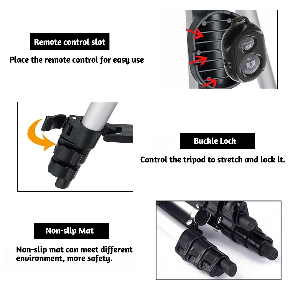 Extendable 36-100cm Universal Adjustable Tripod Stand Mount Holder Clip Camera Phone Holder Bracket For Cell Phone Camera