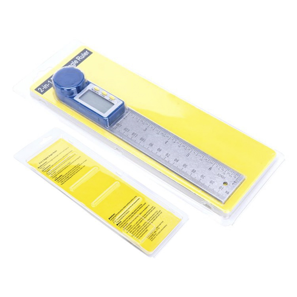 360 Degree Stainless Steel Digital Angle Finder Ruler Measure Angle Length Digital Ruler Protractor Measure Tool Metric Imperial