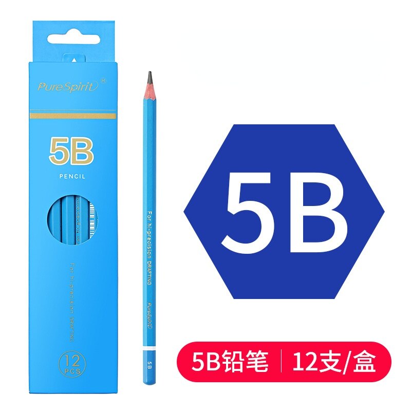 Student Art Drawing Soft Medium Hard Charcoal 2B 4B 6B 8B 10B12B 14B Charcoal and Ink In One Matt Sketch Art Pencil: 5B