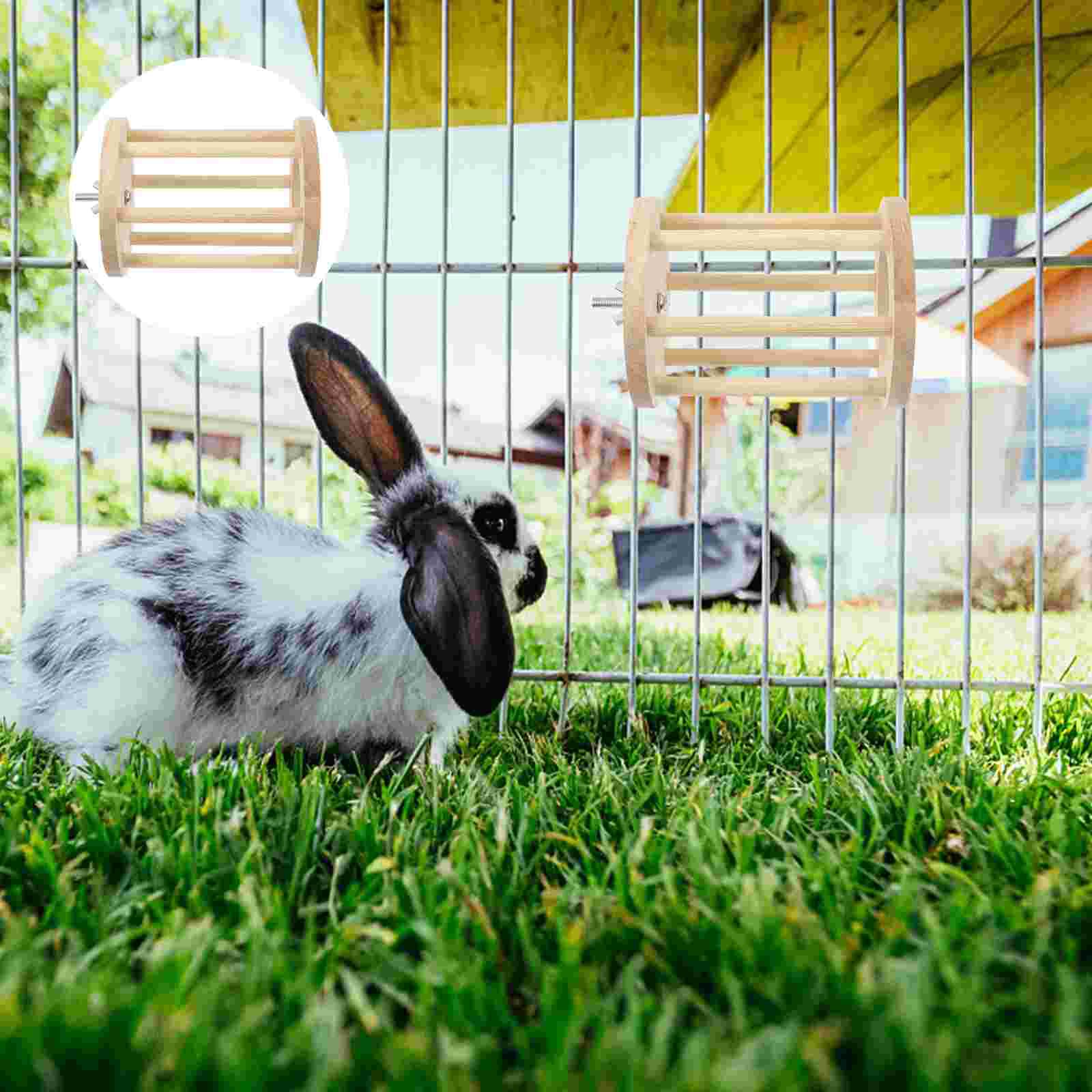 Rabbit Hay Feeder Rack for Small Animals Bunny Feeder Hay Bin with Chain: Default Title