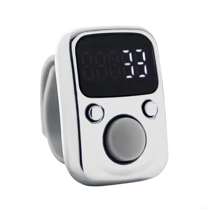 L5BF Clicker Number Counter Hand Finger Display Counting Tally Clicker Timer Counter: Silver