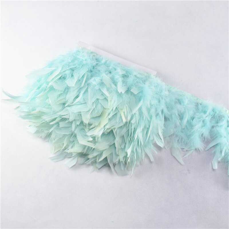 10Meter Mintgroen Mooie Turkije Veren Lint Fringe 4-6Inch Marabou Veren Trimmen Rok Jurk Versieringen party