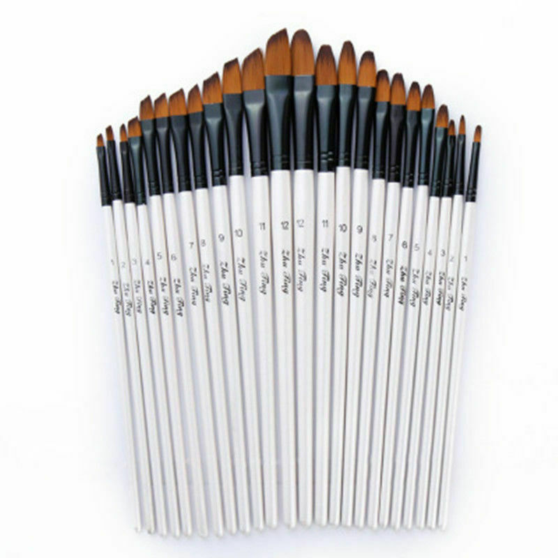 12 Stks/set Kunstenaar Penselen Set Professionele Acryl Olie Aquarel Schilderen Craft Art Model Verf Door Nummer Pen Borstels