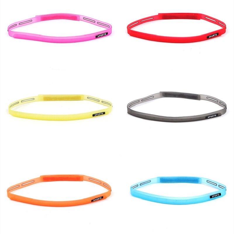 1pc PVC Soft Silicone Headband Men Running Sweatband Quick Absorb Athletic Headband Sport High Elastic Guiding Sweat Band Head