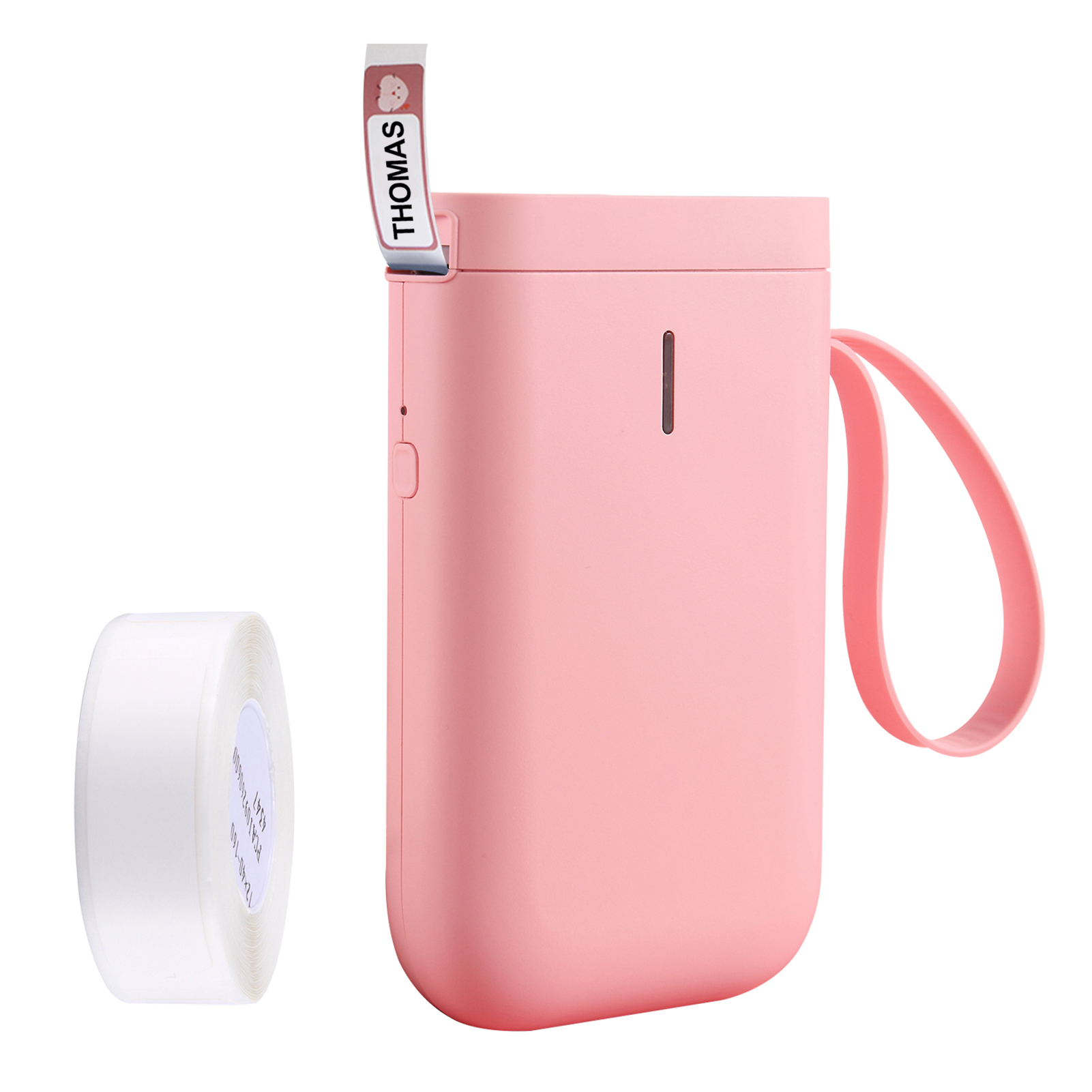 D11 Label Maker Machine Portable Thermal Label Printer Handheld Name Price Sticker Printer Pocket Size BT Wireless Connection: Pink-1 Roll