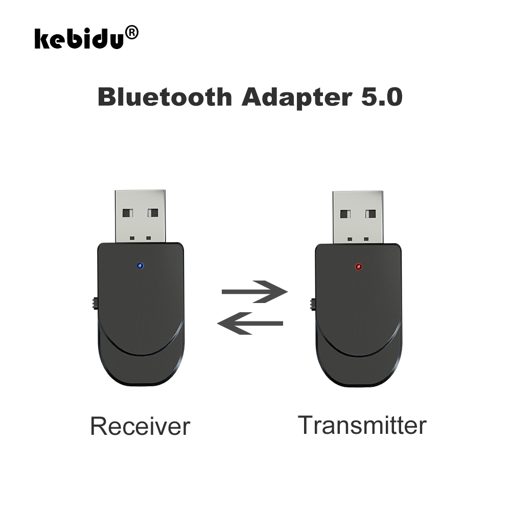 Kebidu USB Bluetooth Ontvanger Zenders 5.0 Draadloze Audio Muziek Stereo adapter Dongle voor TV PC Bluetooth Speaker Hoofdtelefoon