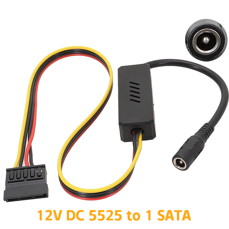 1pcs DC 5525 To SATA Hard Drive Power Supply Cable DC 12V To 4Pin Molex HDD Cable Step-down Voltage Regulator: Orange