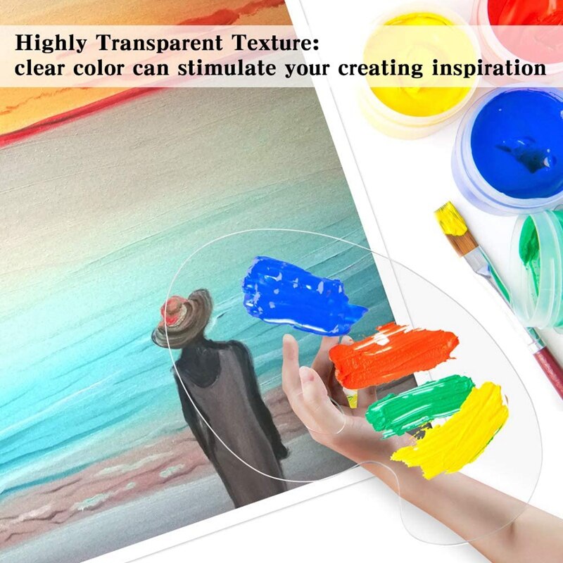 2 pièces Palette de peinture acrylique transparente 10x6 et 11.8x7.8 pouces Art peinture plateau Palette pour bricolage Art artisanat peinture