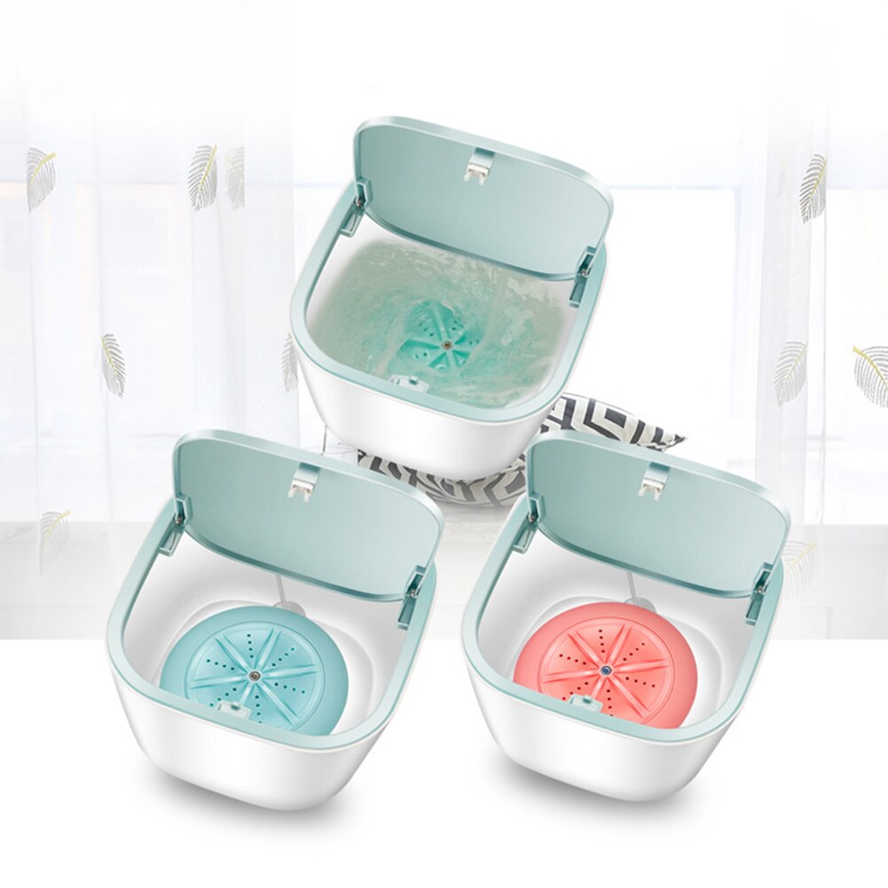 Mini Automatic Washing Machine USB Charging Household Dehydrated Ultrasonic Turbine Laundry Wash Dry Underwear Care Cleaner
