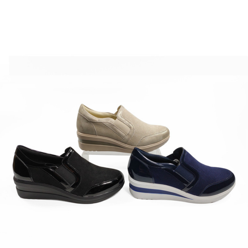 Fujin sneakers dames herfst winter ronde neus instappers ademend dikke onderkant vrijetijdsschoenen effen naaien damesschoenen