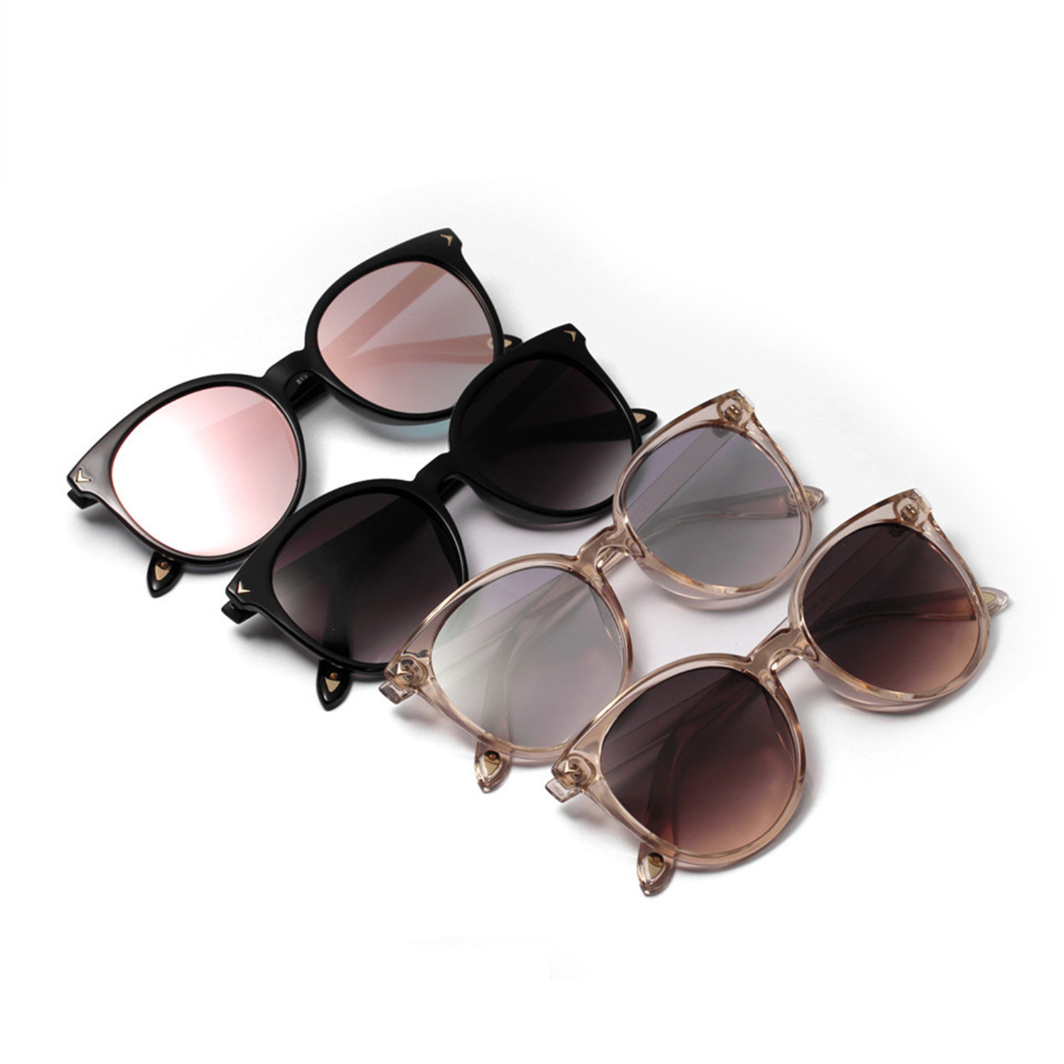 Imwete 90 S Ronde Zonnebril Vrouwen Cat Eye Zonnebril Classic Eyewear Shades Vrouwelijke Vintage Zwarte Koffie Kleur Zonnebril UV400