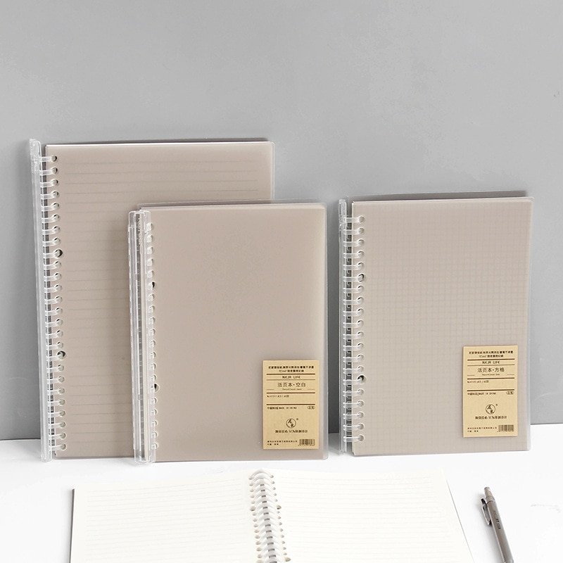 Loose Leaf Plastic Binding 20 Holes A5 Simple Student Notebook 26 Holes B5 Horizontal Grid Blank English Office Paper Boook