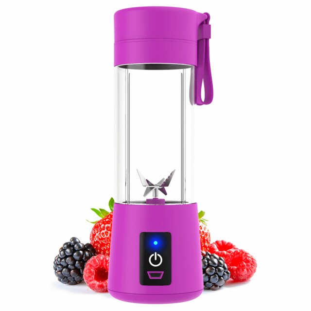 380Ml 6 Blades Draagbare Blender Elektrische Fruitpers Huishoudelijke Oranje Citruspers Voor Kind Thuis Keuken Mixer Smoothie Maken: Purple