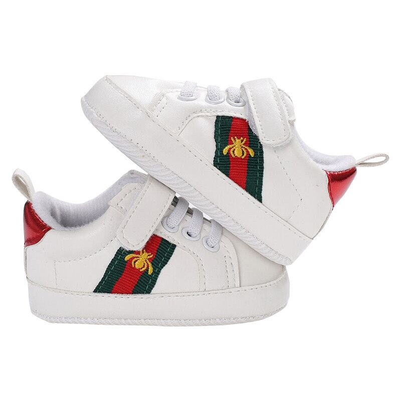 Zapatos de niño pequeño con punta de concha, zapatillas ligeras para bebés de 6 a 12 meses, color blanco