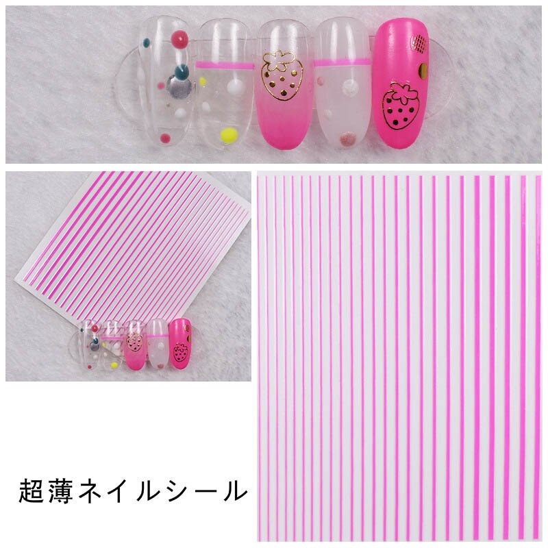 Linia artystyczna paznokci paski złoty fioletowy czarny różowy końcówka robić paznokci akcesoria dekoracyjne samoprzylepne suwak naklejka YJ010: 13 luminous różowy