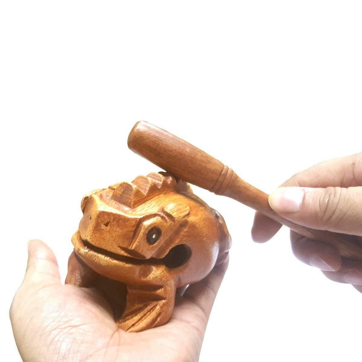 NÄHT-Mittel 4 zoll Holz Frosch Guiro Raspel-Musical Instrument Tonne Block