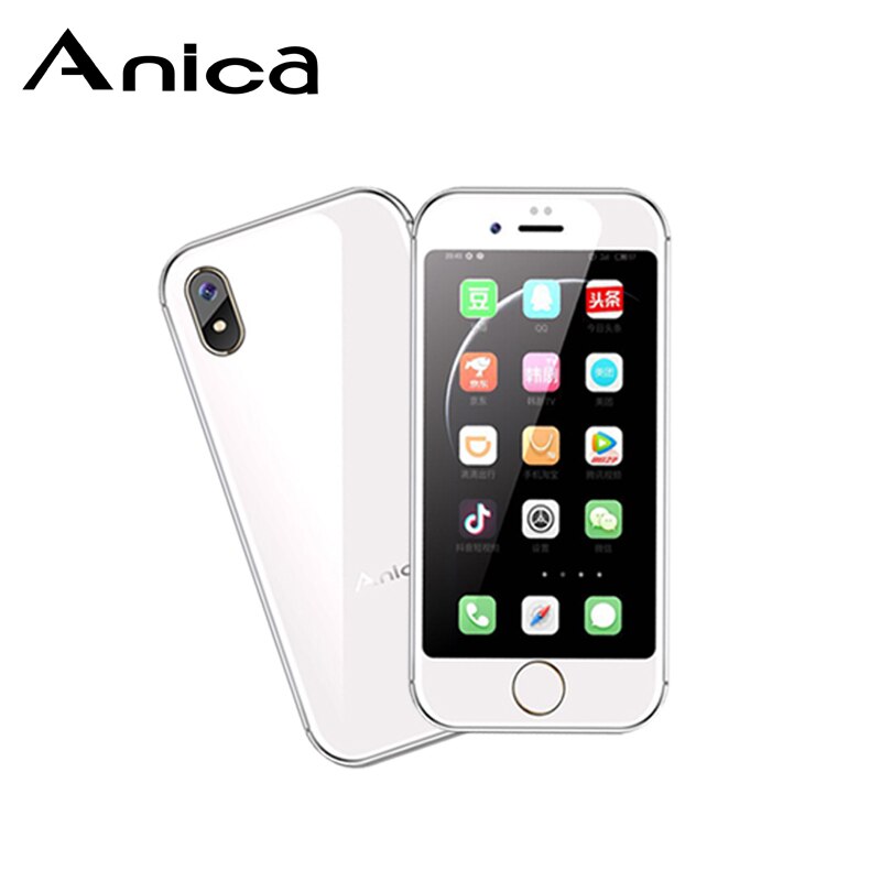Anica I8 Super Mini Smartphone 2.54 "MTK6580M Quad Core 2 GB RAM 16 GB ROM 3G GPS WIFI Android 6.0 ultra-mince de luxe carte téléphone portable: White