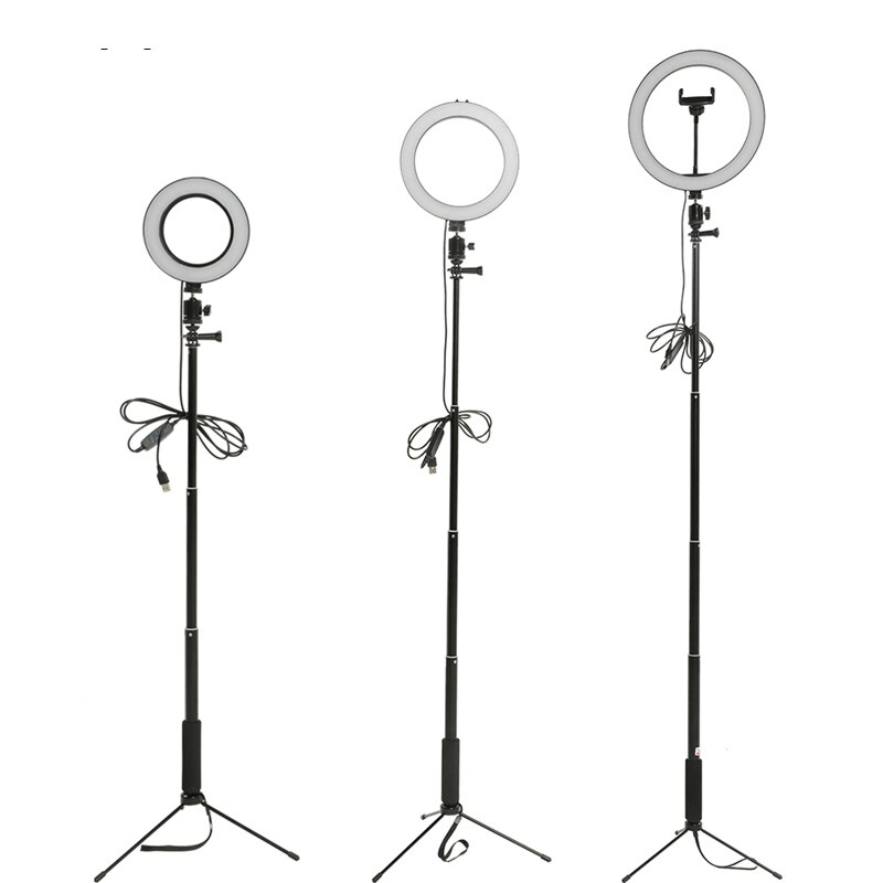 6/8/10 "support de lumière annulaire Photo Studio lampe ronde LED Photo Dimmable photographie Selfie anneau lumière de remplissage avec trépied