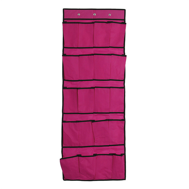 Organizador de zapatos para colgar sobre la puerta, estante de almacenamiento de 20 bolsillos, bolsa de almacenamiento montada en la pared con ganchos: Rose Red