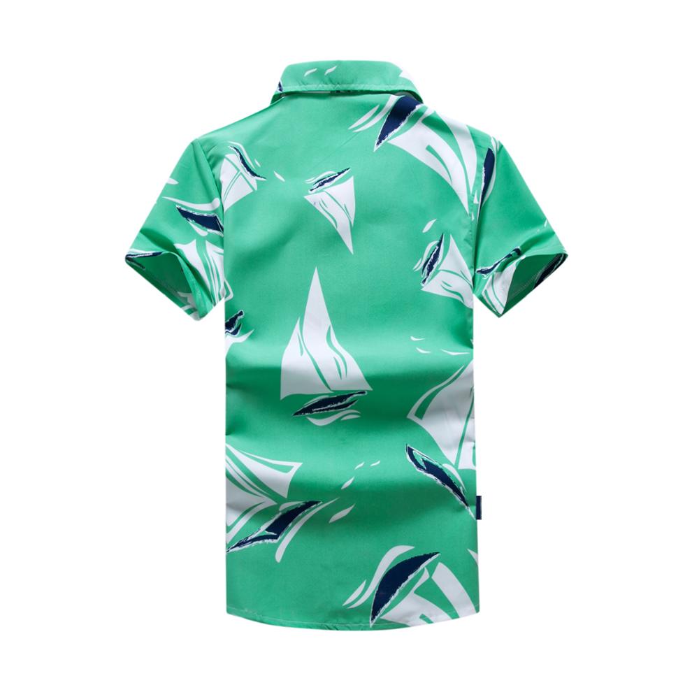 Skjorte mænd print kortærmet skjorte fancy hawaiian bermuda sommer fest strand toppe skjorter mænd camisa hawaiana hombre