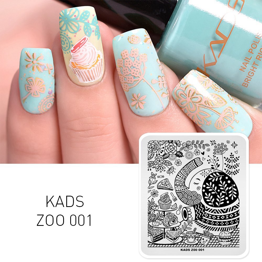 Kads natur geometri zoo negleprinter nail art stempling plader manicure polish stempling skabelon billedplader: Zoo 001