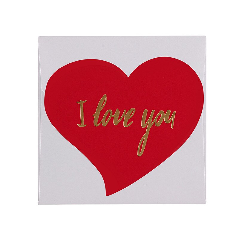 110x110mm Red/Black Heart Shape Writing Paper Card With Envelopes For Stamping With Mini Paper Envelopes: iloveyou