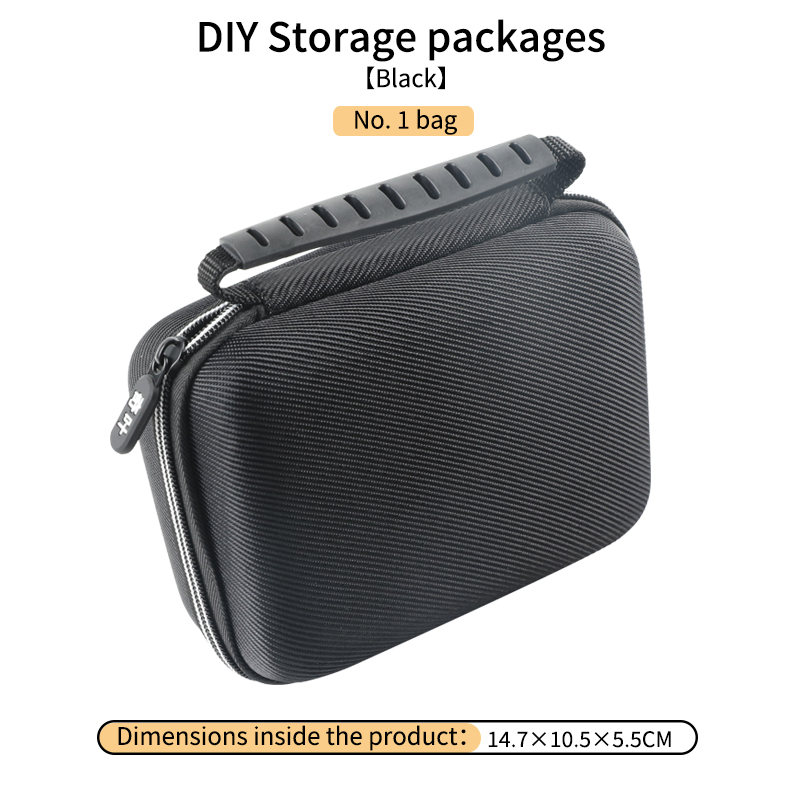 Elektronischer Organizer, DIY-Schwammschutz, Reisekabel-Organizer, Tasche, elektronisches Zubehör, Tragetasche, tragbare tragbare Aufbewahrung: Black