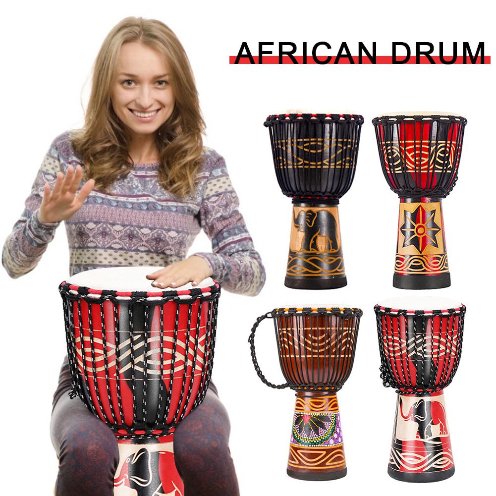 8 Inch Mooie Afrikaanse Djembe Trommel Kleurrijke Doek Art Vat Skin Voor Kinderen Handtrommel Muziek Muziekinstrument