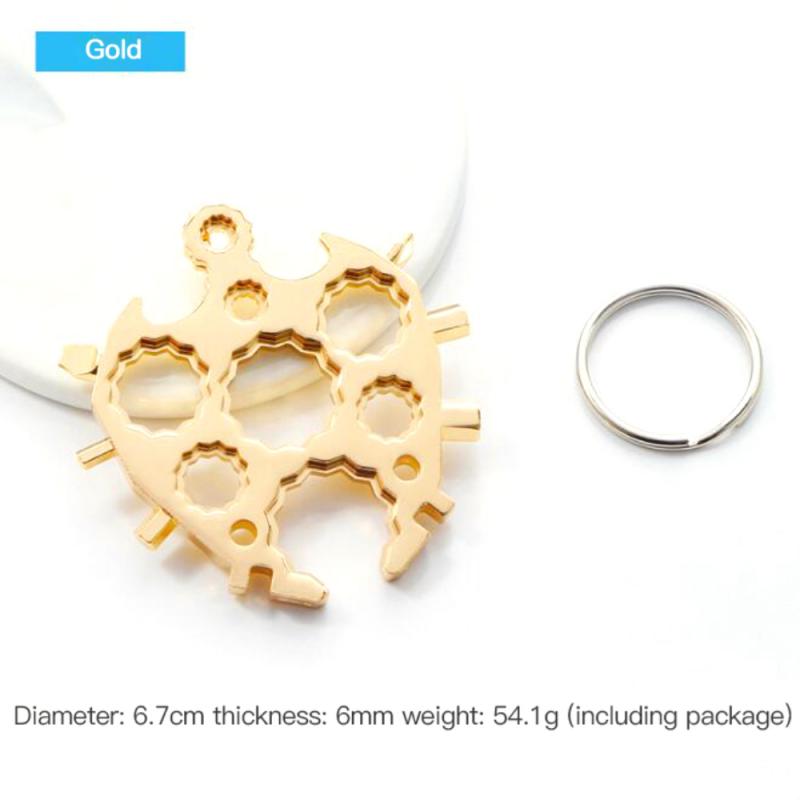 20 in 1 Tool Household Multifunctional Turtle-shaped Octagonal Snowflake Wrench Snowflake Tool Card Combination Wrench Tool: Red