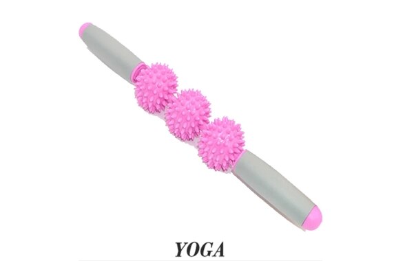 Brush Massage Stick Hedgehog Balls Muscle Roller Anti Cellulite Massager Trigger portable plastic Point Stick Cellulite Slimming: 3-Pink