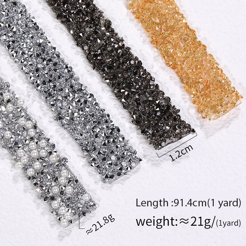 1 Yard Pasteable Strass Lint Zelf Garenloos Diamant Lint Lijm Op Diy Ambachten Telefoon Patches Applicaties Glitter Versieringen