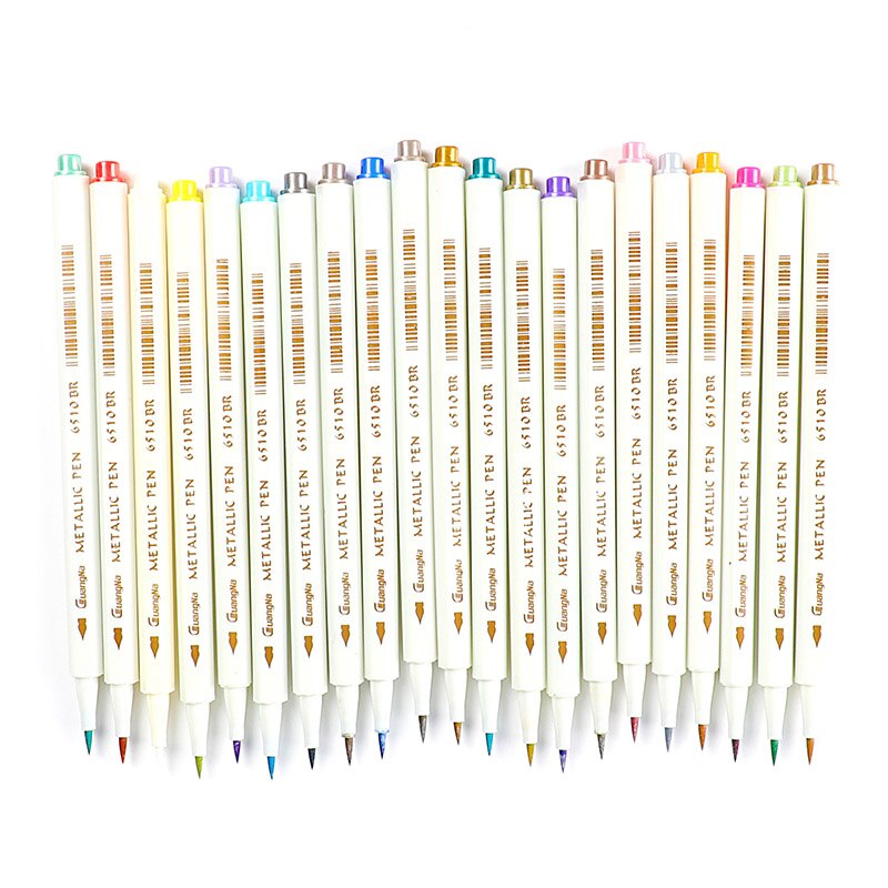 Rotuladores metálicos para dibujo y caligrafía, rotuladores artísticos de Anime para dibujo, suministros escolares y de oficina, 20 colores