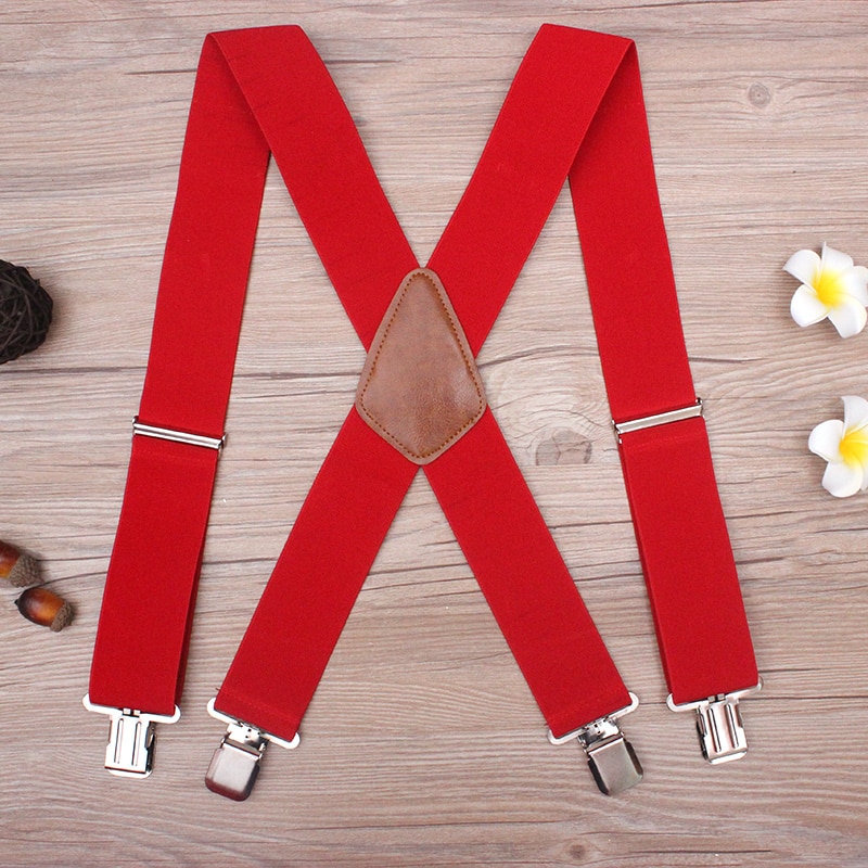 130 cm Plus size Bretels Voor zware Mannen Broek Met 4 Sterke Clips 5 cm Brede Bretels Met X -Back Broek Man Bretels Strap