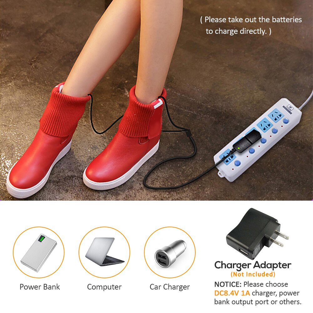 Outdoor Electric Heated Insole Foot Warmers Battery Powered Heated Insoles Winter Warm Shoe Insoles For Skiing Camping Cycling