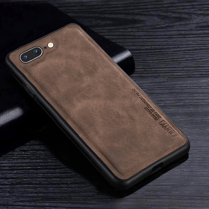 Funda de cuero suave Simple para Apple Iphone 6 6S 7 8 Plus funda de silicona para Apple Iphone SE 6 6S 7 8 Plus: Neopreno / Castaño