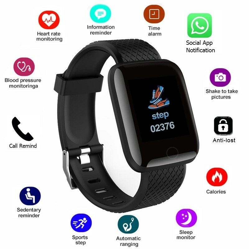 116 Plus Smart Armband Horloge Bluetooth 4.2 Smart Horloge Hartslag & Zuurstof Bloeddruk Sport Fitness Tracker