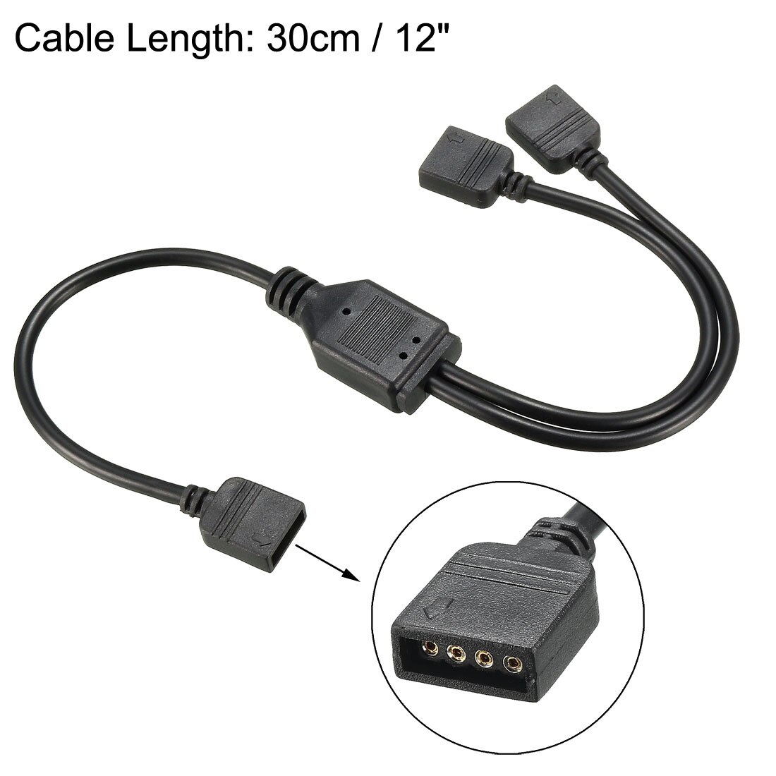 Uxcell RGB-Splitterkabel 4-polig – 1 M Länge, Buchse Auf Buchse, Für 5050/3528 LED-Streifen, 12V, 2 Stück
