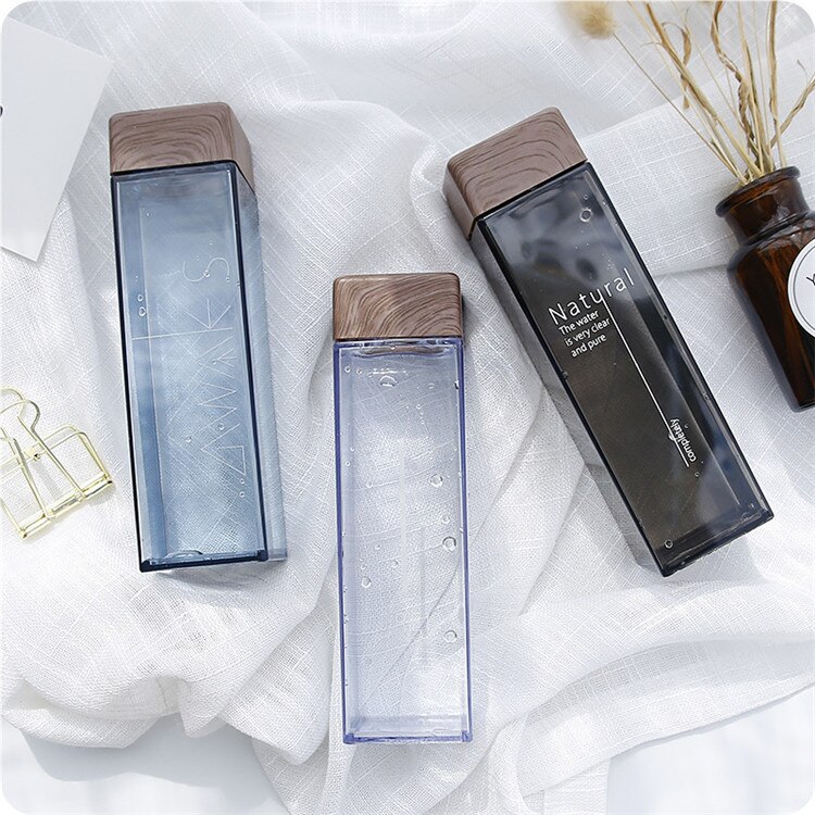 Eco-friendly 480ml Clear Square Plastic Water Bottle