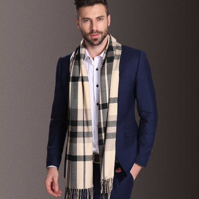 Europa Mode Sjaal Sjaals Mannen Winter Warm Tartan Sjaal Business Sjaal Plaid Katoen Wraps Bufanda Foulard Szaliki Ik Chusty