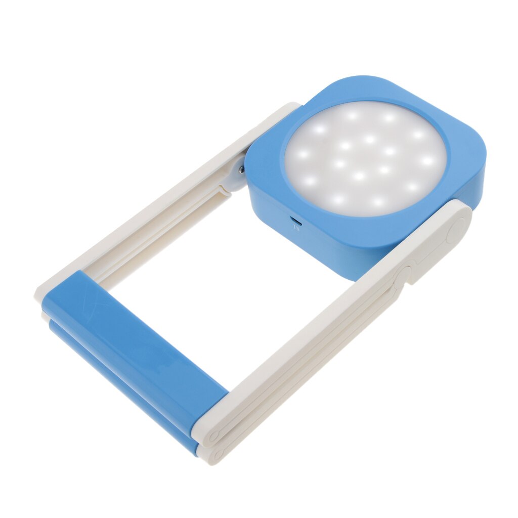 Dual Side LED Makeup Desktop Mirror with Lights Swivel Vanity Mirror Bedroom Blue