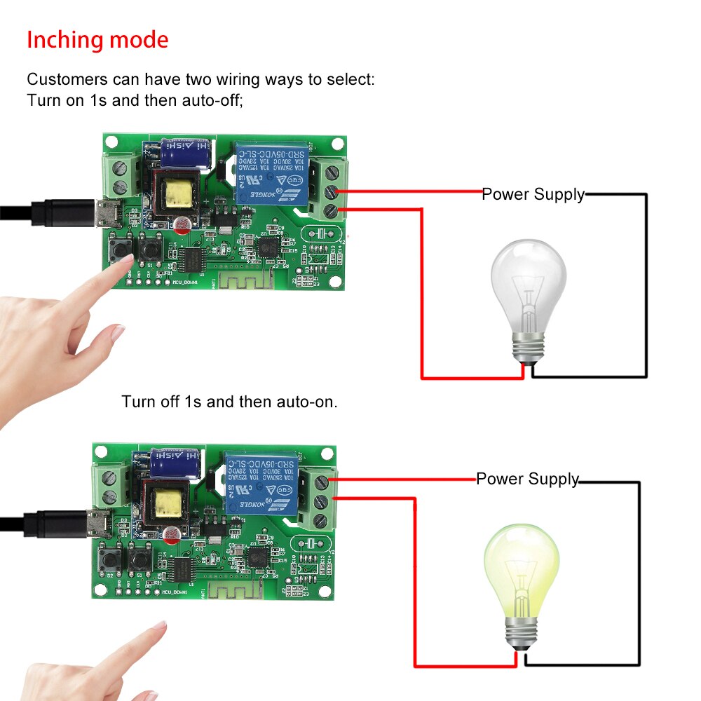 eWeLink DC5V / AC85-250V Wifi Switch Wireless Relay Module Smart Home Automation Modules Phone APP Remote Control Timer Switch