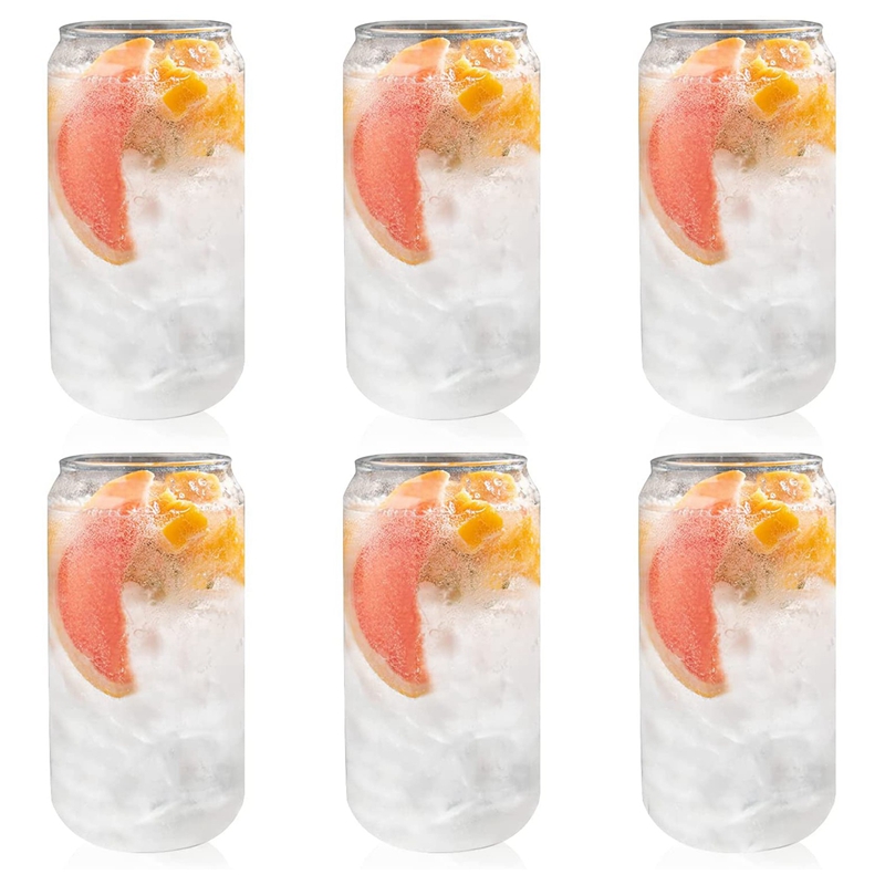 Set Di 4 Bicchieri Da Birra In Vetro 500ml Con Coperchio E Cannuccia - Per Smoothie, Bubble Tea E Cocktail
