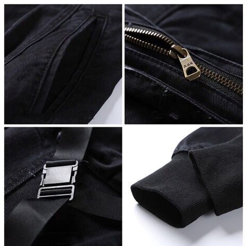 Streetwear pantalones Cargo Negro hombres Joggers pantalones de chándal japonés suelta Casual pantalones de tobillo