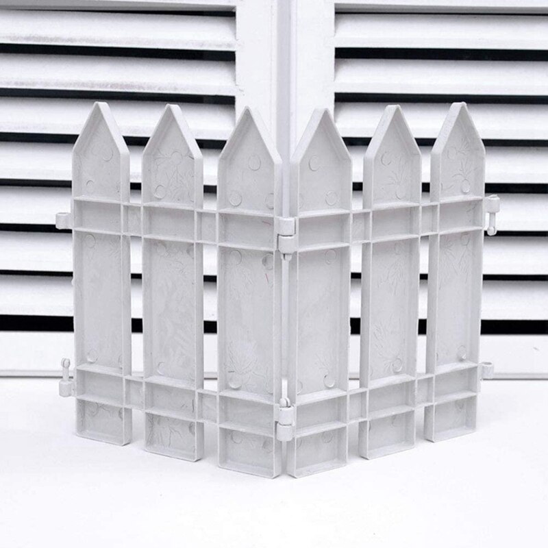 20Pcs Picket Fence Christmas Tree Fence Decoration Garden Lawn Courtyard Fence White