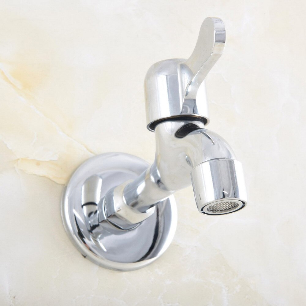Polished Chrome Wall Mount Bathroom Mop Pool Faucet Laundry Sink Water Taps Toilet Cold Bibcock Nav165
