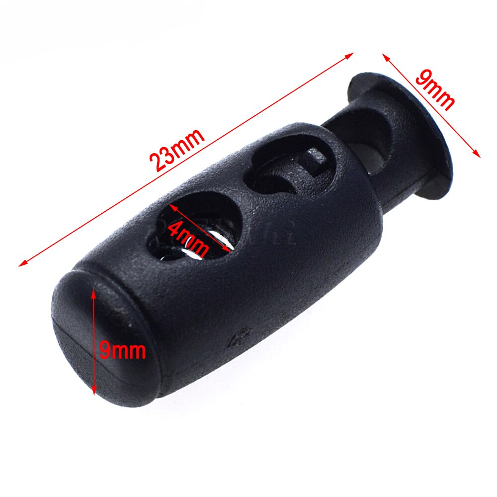 10pcs Plastic Cord Locks Toggle Clip Stopper Cord Buckle Widely Used For Clothing/Backback/ Paracord Black: C0074-B1
