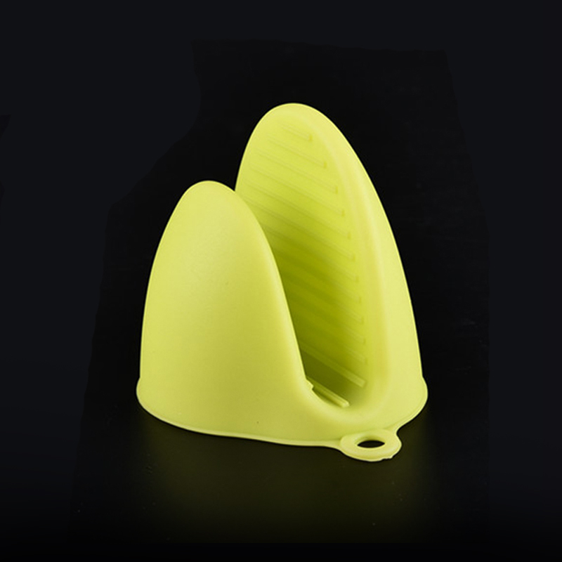 1Pcs Silicone Hittebestendige Handschoen Grip Oven Pot Koken Mitt Protector Houder Grip: green