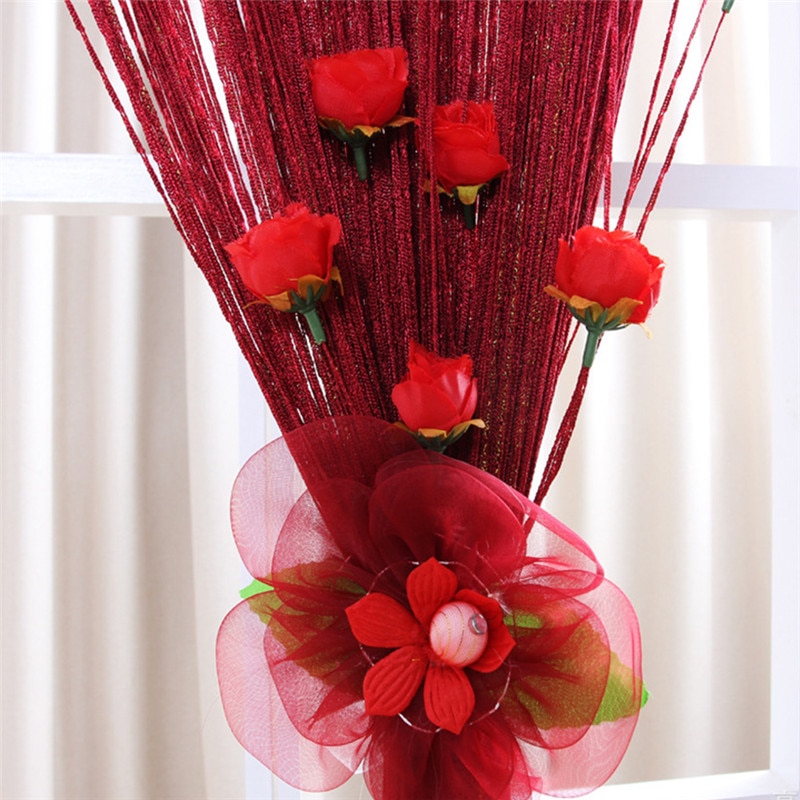 4 kleuren DIY Romantische Rozen Stijl Gordijnen 100x200 cm Decoratieve Gordijn voor Woonkamer Raam Slaapkamer Thuis Bloemen cortinas