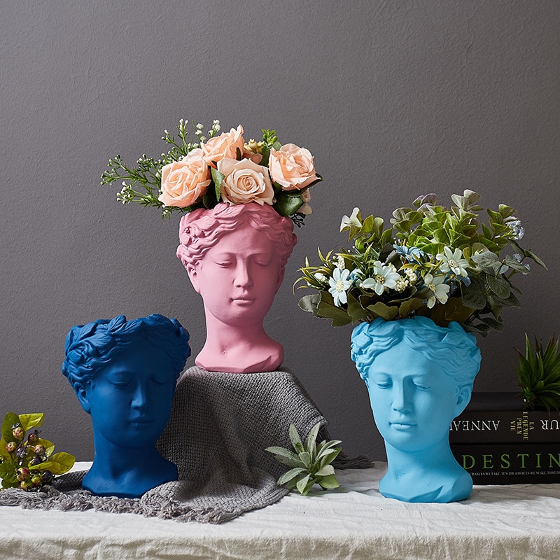 Greske blomstervaser venus gudinne potte blomstervase til dekorasjon vase hode ornament hjem dekor vaser til blomster