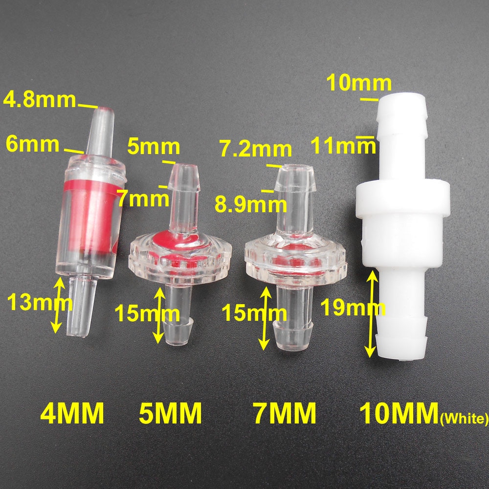 1PC 4MM 5MM 7MM 10MM Equal-Diameter Stop Valve Anti-backflow Check Valve For Silicone Hose Aquarium FIsh Tank MM M5 *FD870-873